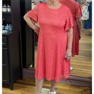 NEW N TOUCH women's missy and plus island midi dress in red